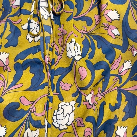 LOFT Floral Print Blouse - Olive Green Pink Navy Long Sleeve Tie Neck Boho
Top M - Picture 7 of 10